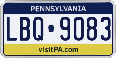 PA license plate LBQ9083