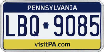 PA license plate LBQ9085