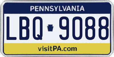PA license plate LBQ9088