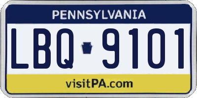 PA license plate LBQ9101