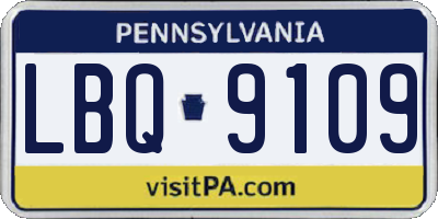 PA license plate LBQ9109