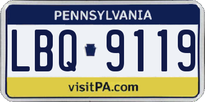 PA license plate LBQ9119