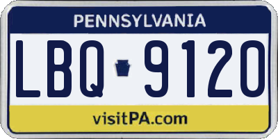 PA license plate LBQ9120