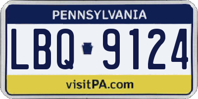 PA license plate LBQ9124