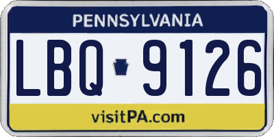 PA license plate LBQ9126