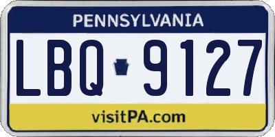 PA license plate LBQ9127