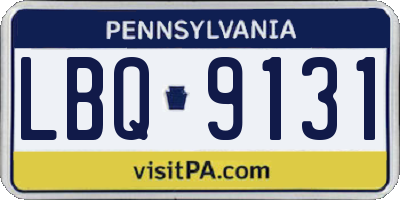PA license plate LBQ9131
