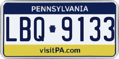 PA license plate LBQ9133