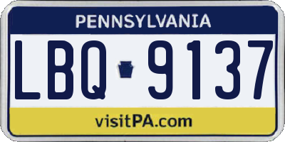 PA license plate LBQ9137