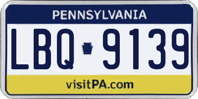 PA license plate LBQ9139
