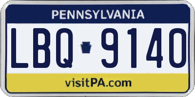 PA license plate LBQ9140
