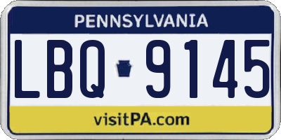 PA license plate LBQ9145