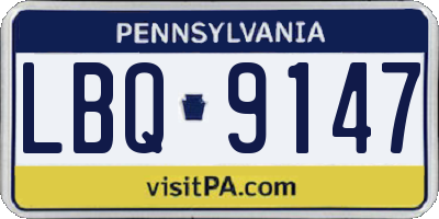 PA license plate LBQ9147
