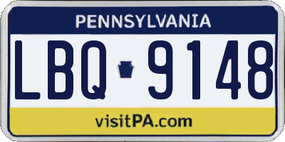 PA license plate LBQ9148