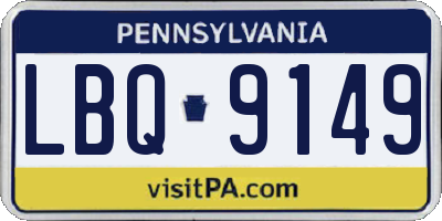 PA license plate LBQ9149