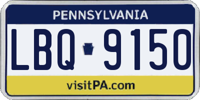 PA license plate LBQ9150