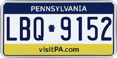 PA license plate LBQ9152