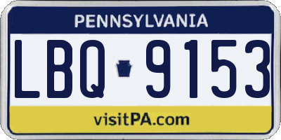 PA license plate LBQ9153