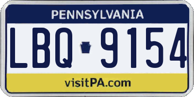 PA license plate LBQ9154
