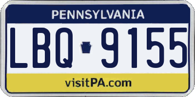 PA license plate LBQ9155