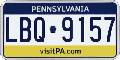 PA license plate LBQ9157