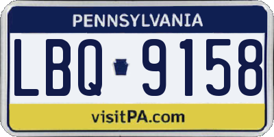 PA license plate LBQ9158