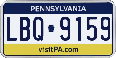 PA license plate LBQ9159