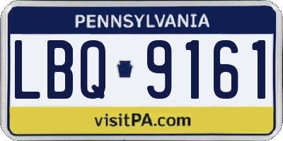 PA license plate LBQ9161