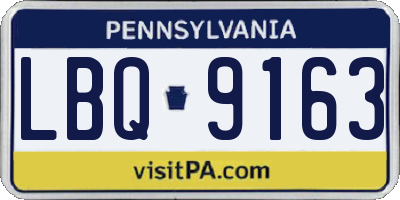 PA license plate LBQ9163