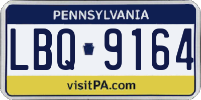 PA license plate LBQ9164