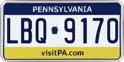 PA license plate LBQ9170