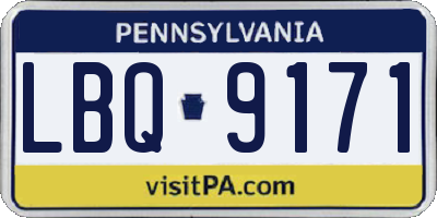 PA license plate LBQ9171