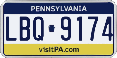 PA license plate LBQ9174