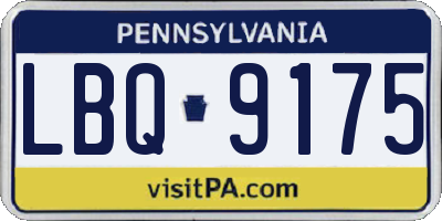PA license plate LBQ9175