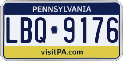 PA license plate LBQ9176