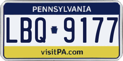 PA license plate LBQ9177