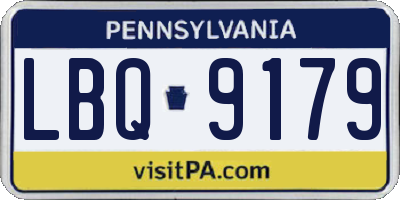 PA license plate LBQ9179