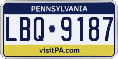 PA license plate LBQ9187