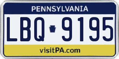 PA license plate LBQ9195
