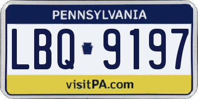 PA license plate LBQ9197