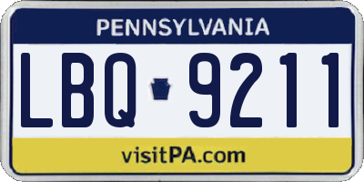 PA license plate LBQ9211