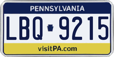 PA license plate LBQ9215