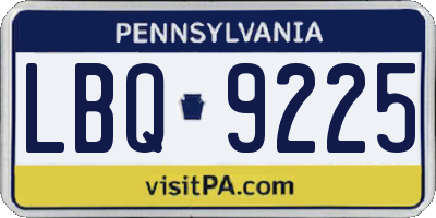 PA license plate LBQ9225