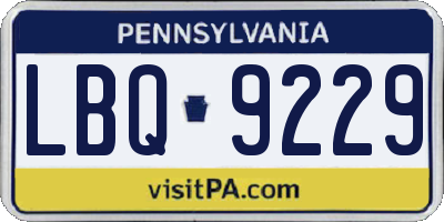 PA license plate LBQ9229
