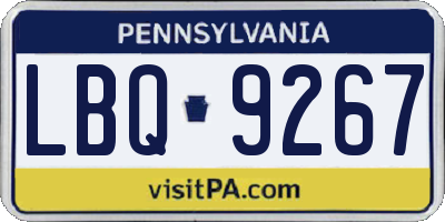 PA license plate LBQ9267