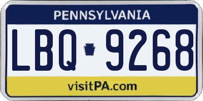 PA license plate LBQ9268