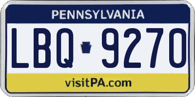 PA license plate LBQ9270