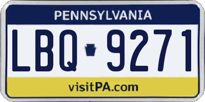 PA license plate LBQ9271
