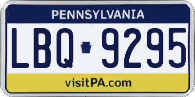 PA license plate LBQ9295