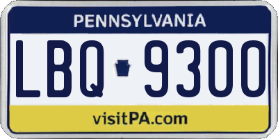 PA license plate LBQ9300
